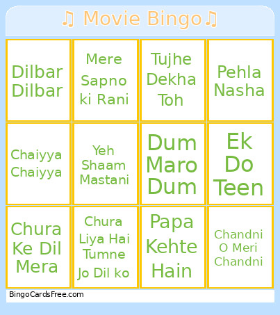 ♫ Movie ♫ Bingo Card