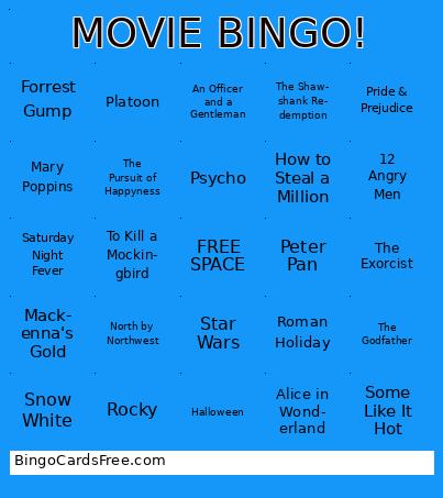 MOVIE BINGO!