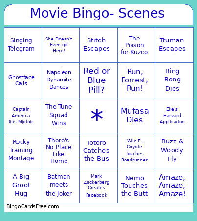 Movie - Scenes Bingo Card