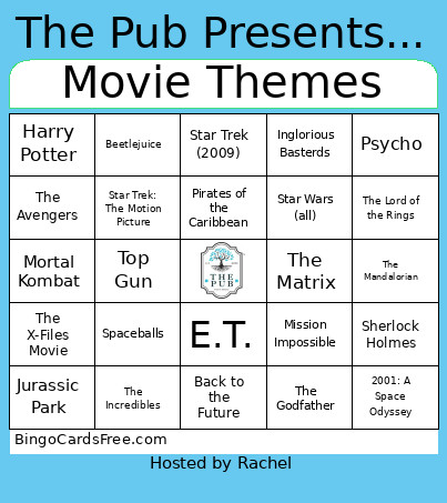 Movie Themes Bingo Card