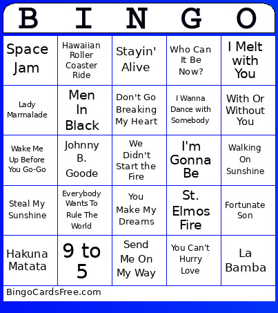 Movies Bingo Card