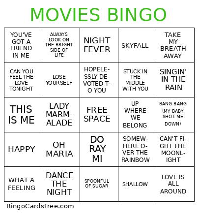 MOVIES BINGO