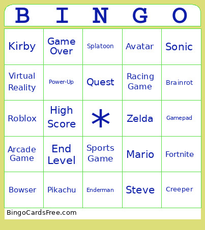 Mr Bohns Bingo Card