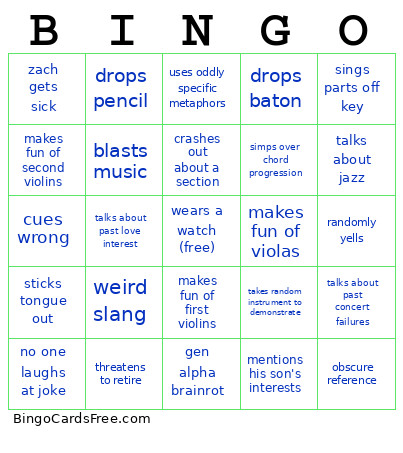 Mr. Rosin ! Bingo Card