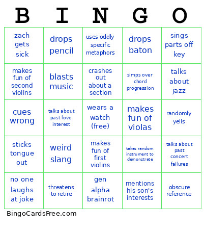 Mr Rosin Bingo Card