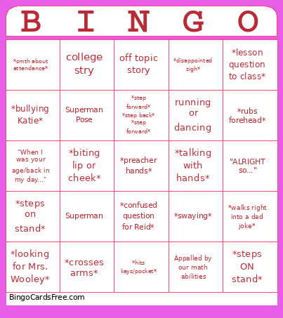 MR.Woo Bingo Card