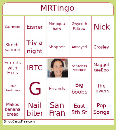 MRTingo Bingo Card