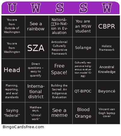 MSW 506  Bingo Cards Free Pdf Printable Game, Title: UWSSW