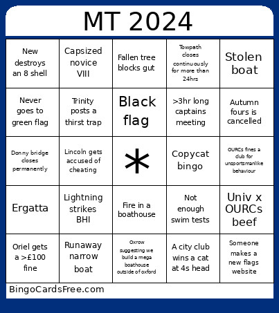MT 2024 Bingo Card