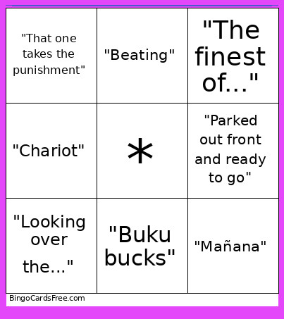 MT Bingo Card