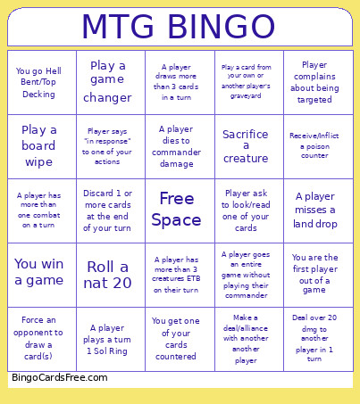 MTG Bingo Card
