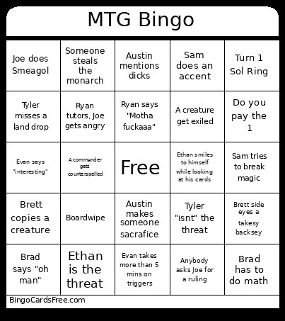 MTG Bingo Card