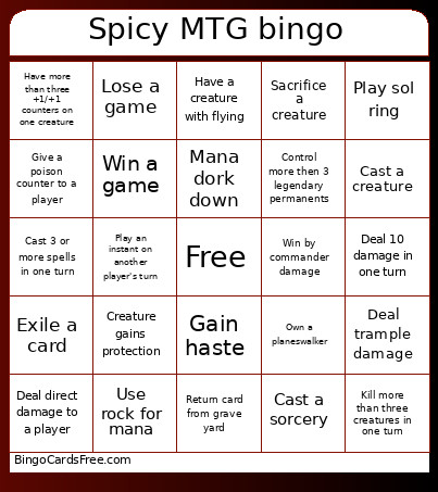 MTG - Easy Bingo Card