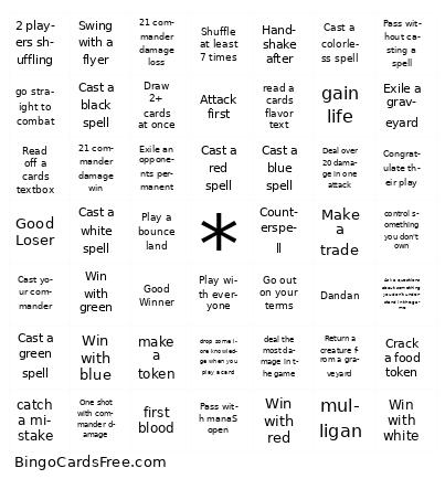 MTG Summer Camp Bingo