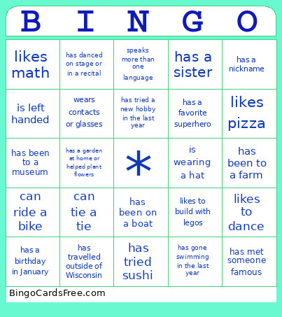 MTM Bingo Card