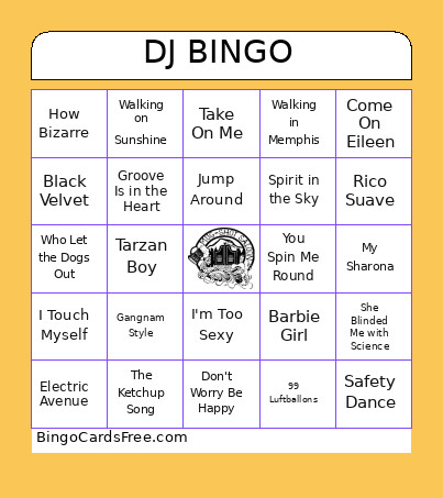 MUGSHOT DJ Bingo Card
