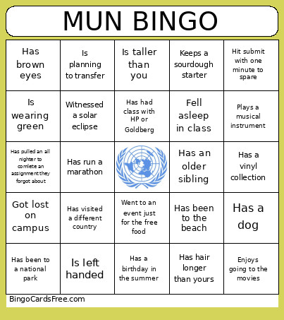 MUN Bingo Card