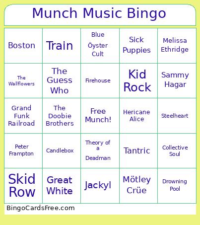 Munch Music Bingo