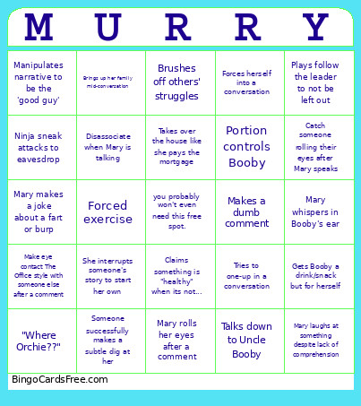 MURY OOOO Bingo Card