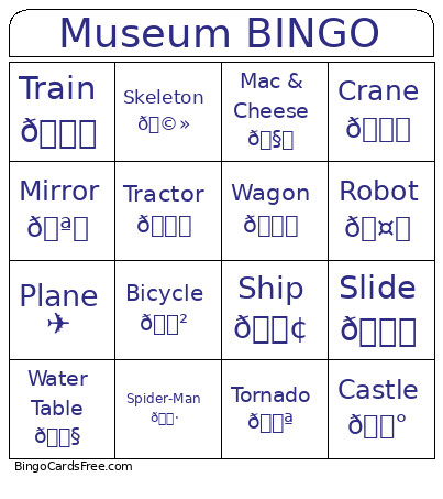 Museum Bingo Card