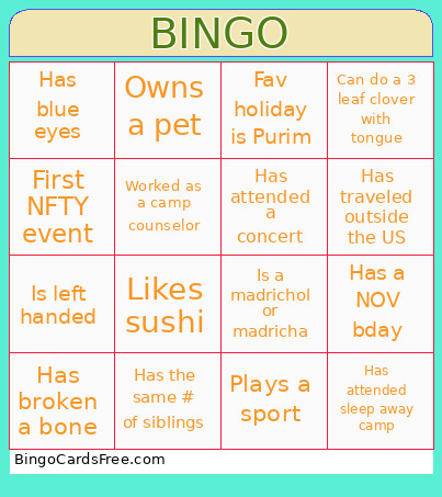 Music And Memories Bingo Card