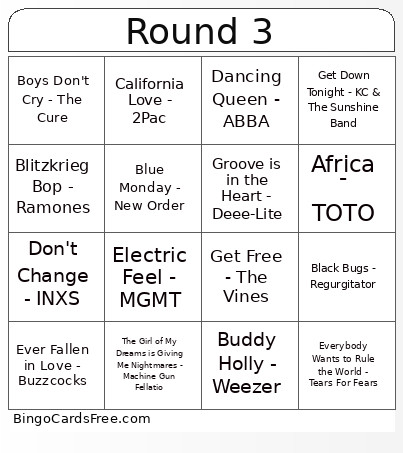 Music 1 Bingo Card