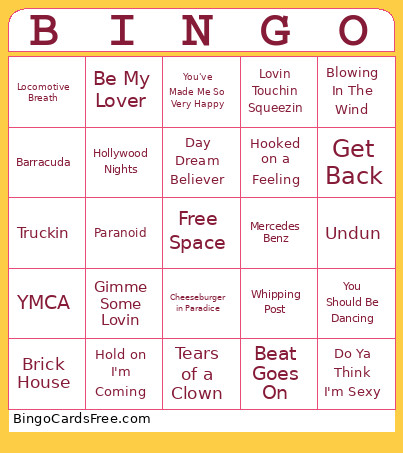Music 11 Bingo Card