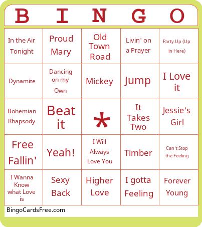 Music Bingo Cards Free Pdf Printable Game, Title: BINGO