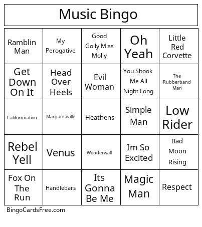 Music Bingo 