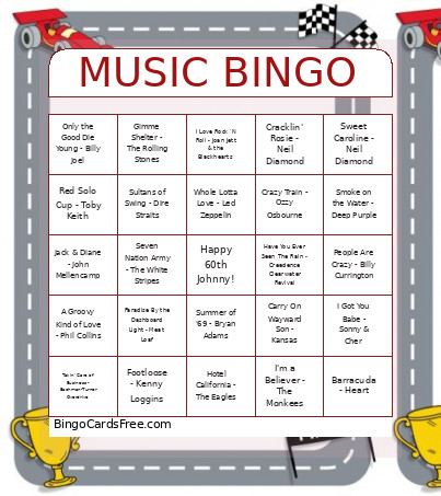 MUSIC Bingo Card