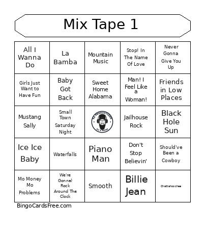 Music Bingo Card