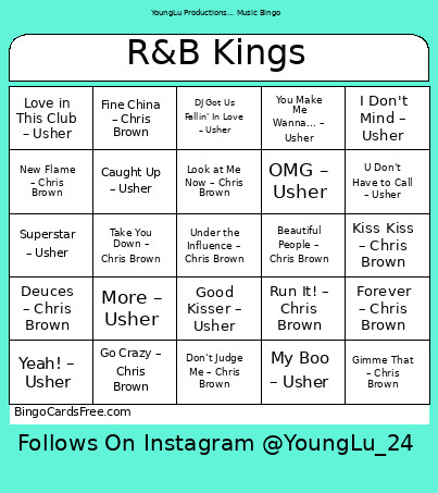 Music Bingo Card