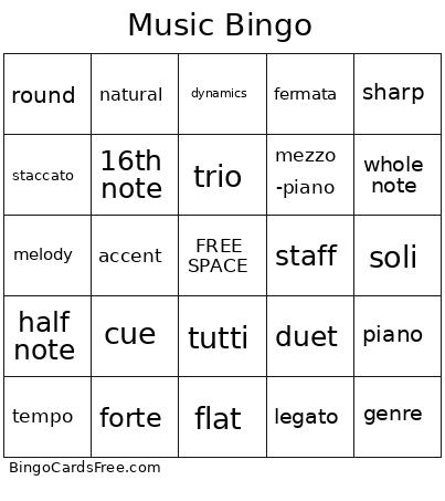 Music Bingo 