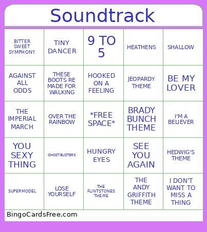 Music Bingo Card