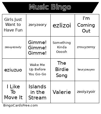 Music Bingo
