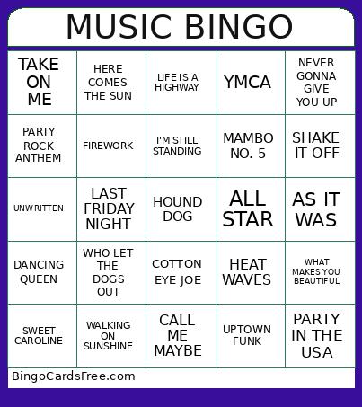 MUSIC BINGO