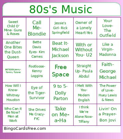  Music Bingo