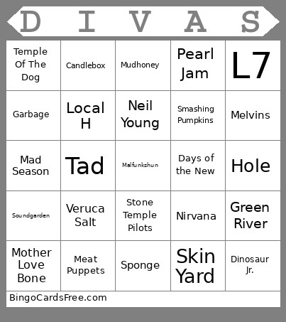 Music Bingo Card