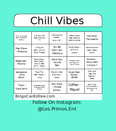 Music Bingo Card