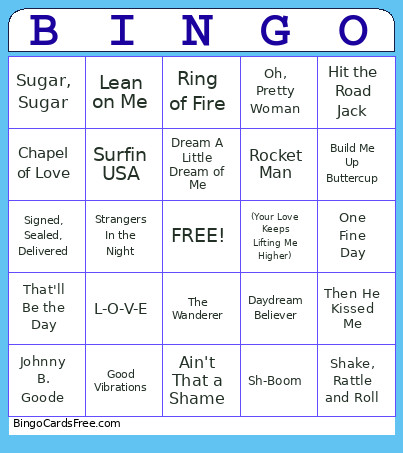 Music Bingo Card