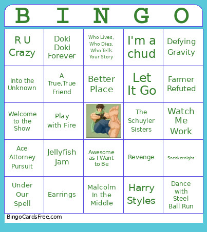 Music Bingo Card