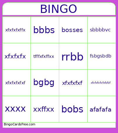 Music Bingo Card