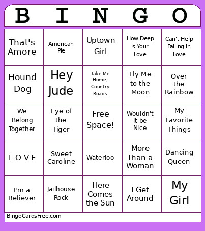 Music ! Bingo Card