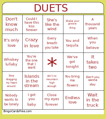 Music Bingo Card 3