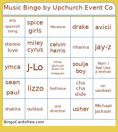 Music Bingo by Upchurch Event Co