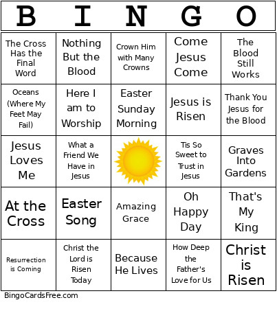 Music : Easter Edition Bingo Card