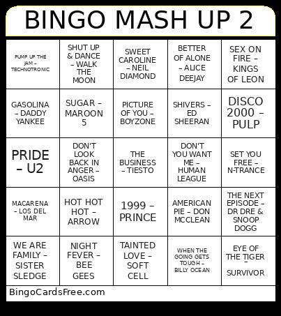 MUSIC BINGO MASH-UP 2