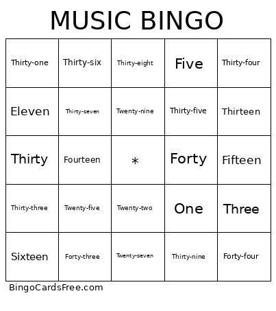 Music BIngo Test