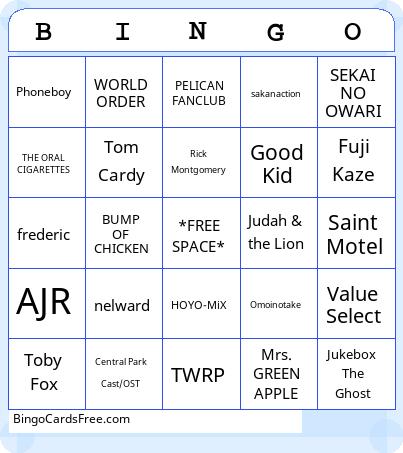 Musica Bingo Cards Free Pdf Printable Game, Title: BINGO