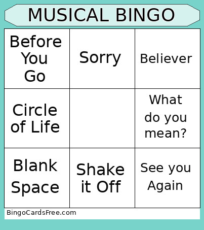 MUSICAL Bingo Card 2